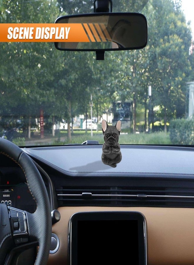 DUSCOKE Meditating Bulldog Pug Dog Figurine Car Dash Ornament - Cute Resin Zen Yoga Dog Statue for Car Dashboard&Center Console Decoration - Auto Interior Ornament for Home Office Desktop (A Style) - Image 5
